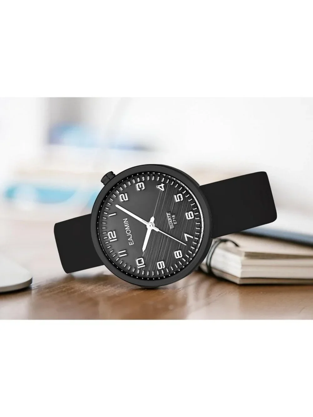 Women's Black Analog Quartz Soft Silicone Band Easy Read Dial Waterproof Watch